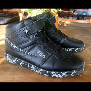 Black FILA high top sneakers